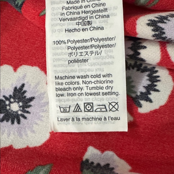 J.Crew Red Anemone Floral True Wrap Dress Size 4 - Picture 9 of 9
